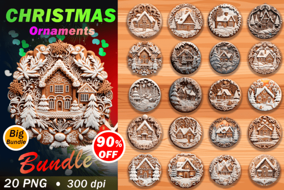 3D Christmas Village Ornament Bundle: A Creative Resource for Designers and Enthusiasts