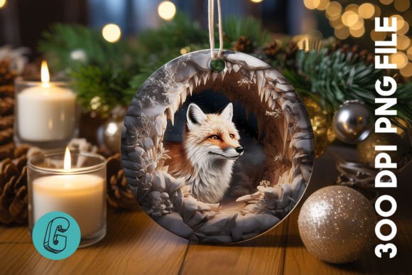 3D Fox Break Through Ornament 01: A Versatile Asset for Creative Projects