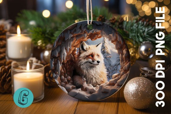 3D Fox Break Through Ornament 12: A High-Quality Digital Asset for Creative Projects