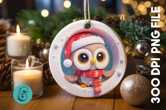 3D Owl Break Through Ornament Front 00