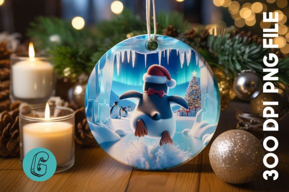 3D Penguin Christmas Ornament Back 07: A High-Quality Digital Asset for Creative Projects