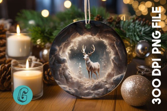 3D Reindeer Break Through Ornament 16: Elevate Your Holiday Design