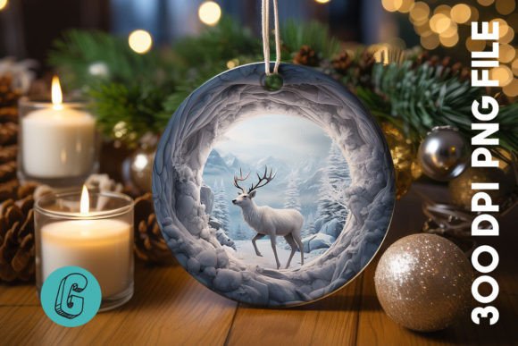 3D Reindeer Break Through Ornament 21: A Versatile Digital Asset for Creative Projects