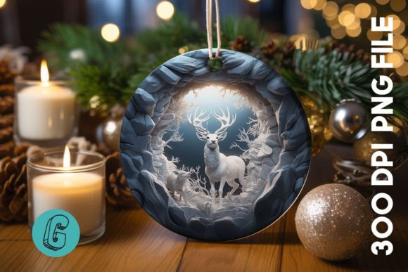 3D Reindeer Break Through Ornament 32: A Versatile Digital Asset for Creative Projects