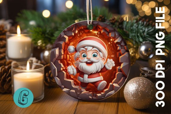3D Santa Break Through Ornament 29: The Ultimate Digital Asset for Festive DIY Creations