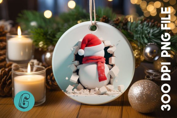 3D Snowman Break Wall Ornament PNG 55: A Creative Asset for Modern Designers and Entrepreneurs
