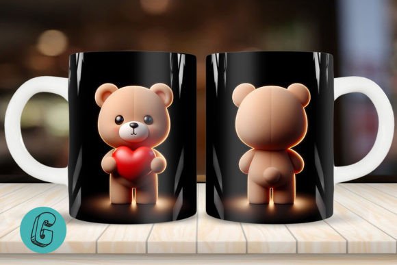 Cute Bear 2 Sided 3D Mug Wrap Set 14