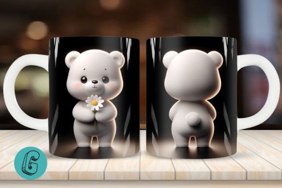 Cute Bear 2 Sided 3D Mug Wrap Set 18: A Versatile Digital Asset for Creative Projects