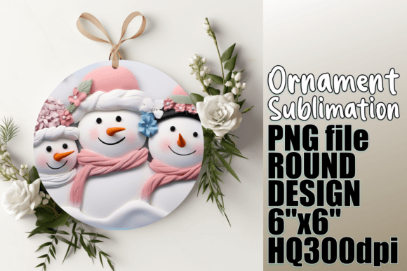 Festive 3D Snowman Designs for Sublimation Projects