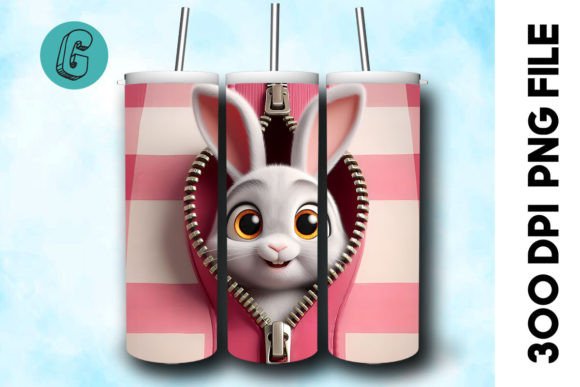 Rabbit 3D Valentine Tumbler Wrap 24