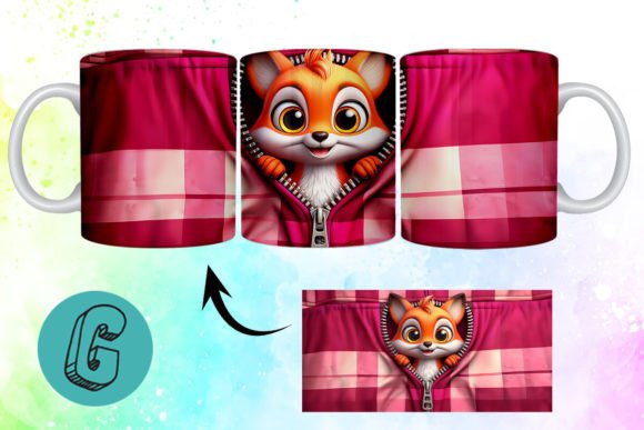 Valentine Cute Fox 3D Mug Wrap 11: A Versatile Digital Asset for Creative Projects
